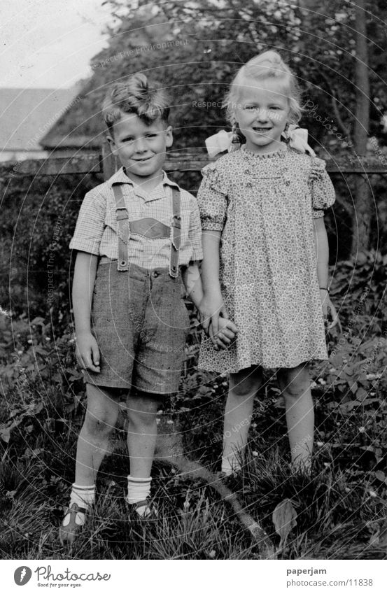 back then ... Child Girl Boy (child) Black & white photo