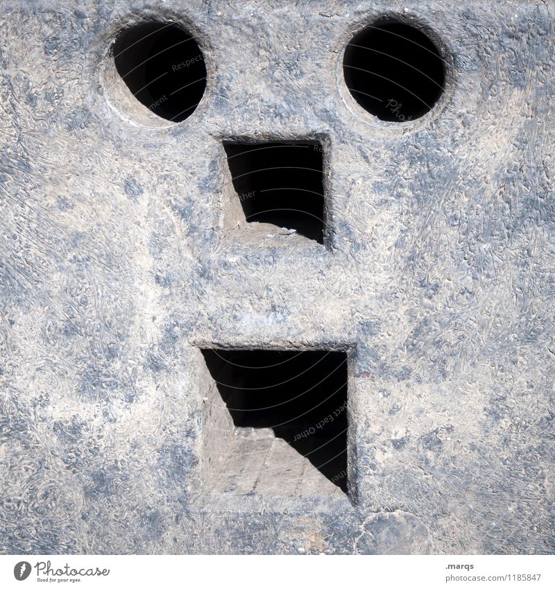 :O Construction site Plastic Exceptional Simple Funny Creativity Whimsical Face Colour photo Exterior shot Close-up Abstract Deserted Day Light Shadow