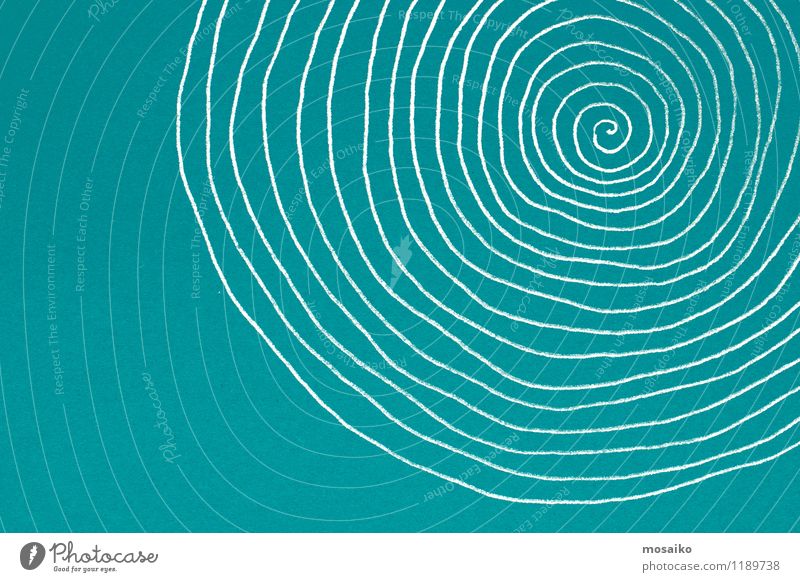 Abstract swirl element - spiral on textured paper Design Decoration Art Sign Ornament Line Movement Infinity Funny Green Turquoise Colour Idea Image