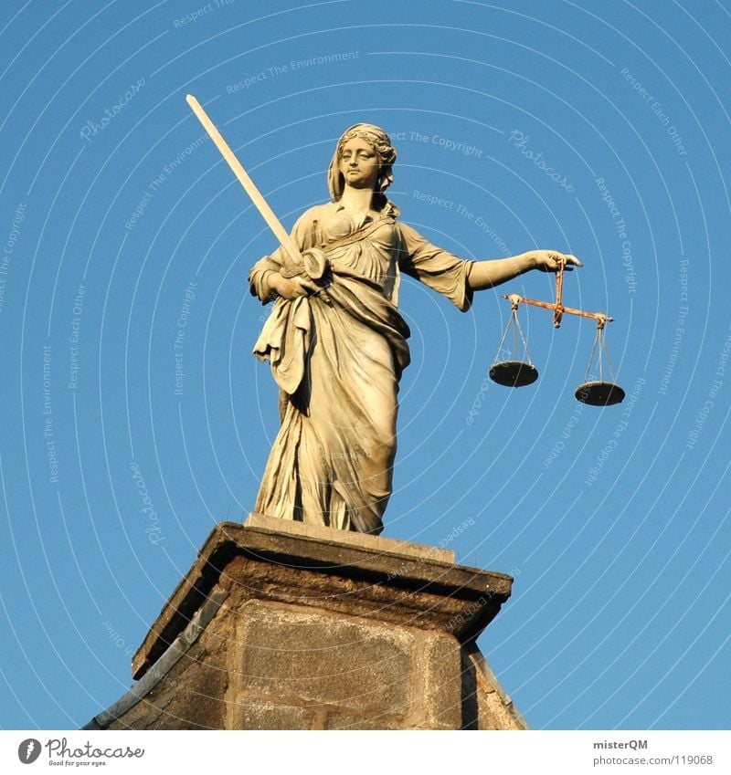 liberal justice Justice Fairness Scale Weigh Human being Bust Statue Sword Weapon Coat Costume Decision County court Judge Laws and Regulations Sky Roof Dublin