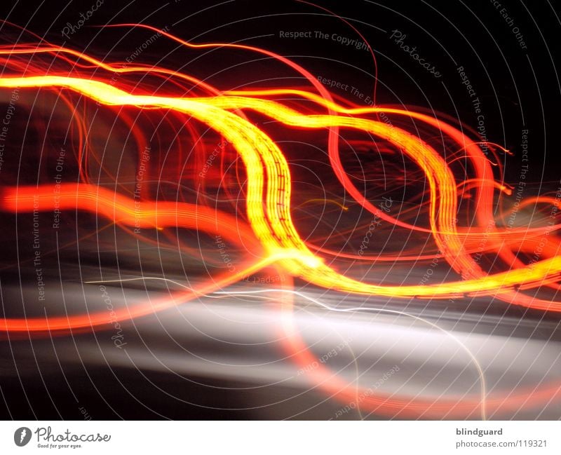 Red And Yellow On The Run IV Light Rear light Transport White Gray Diffuse Dark Night Abstract Movement Speed Photographic technology Electrical equipment