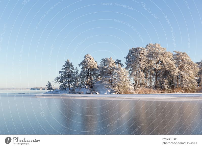 winter island Vacation & Travel Trip Far-off places Freedom Winter Snow Environment Nature Landscape Water Sky Beautiful weather Ice Frost Lakeside Island Blue