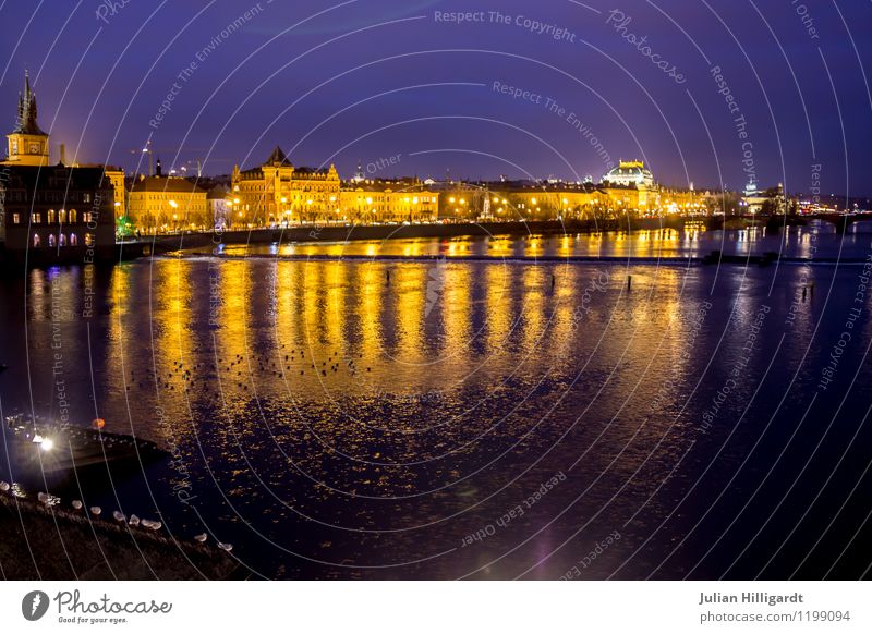 Prague by night Lifestyle Leisure and hobbies Vacation & Travel Tourism Adventure Far-off places Freedom Town Deserted Bridge Breathe Relaxation Authentic