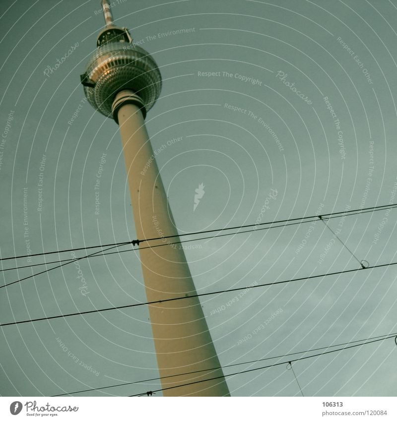 Hello Berlin TV Tower Landmark East Large Might Concrete Radio waves Antenna Monument Smear Tall Manmade structures Downtown Berlin Block Rotate Tram
