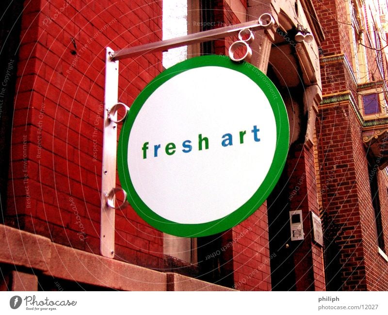 FreshArt NY York Symbols and metaphors Facade Brick Things Signs and labeling sign new fresh Modern funky