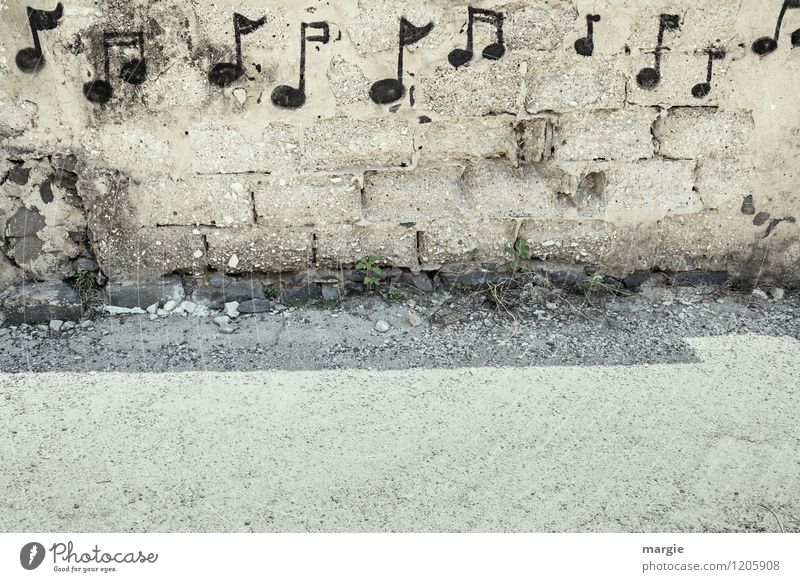 A song for you: Music notes painted on a house wall Musician Compose Composer Tone Noise Artist Painter Painting and drawing (object) Dance Song Folklore music