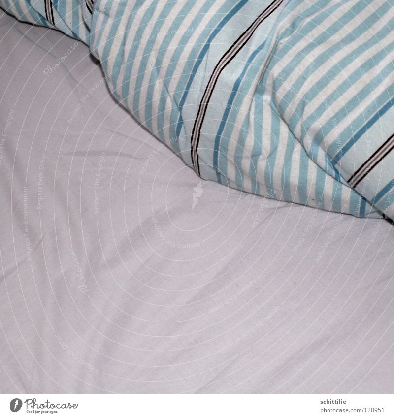 pillow talk Bed Duvet Stripe Cushion White Cloth Sleep Leisure and hobbies Blue