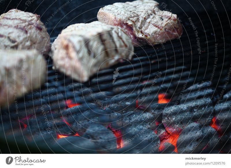 Hot coals under the grate Food Meat Steak Beef Pink Barbecue (event) barbecue Charcoal Coal Embers Grill Delicate incandescently crout Fresh Pork