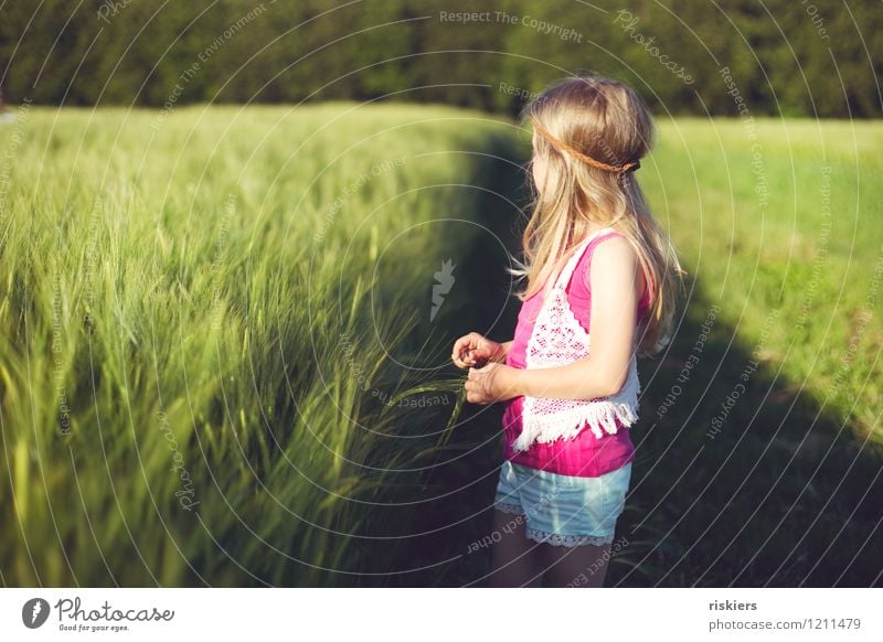 happy hippie days :) Human being Child Girl Infancy 1 3 - 8 years Environment Nature Sun Sunrise Sunset Summer Beautiful weather Grain field Field Discover