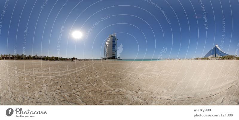 In Dubai Panorama (View) Ocean Jumeira Beach Hotel Vacation & Travel Arabia beach Sun Burj Al-Arab Hotel Large Panorama (Format)