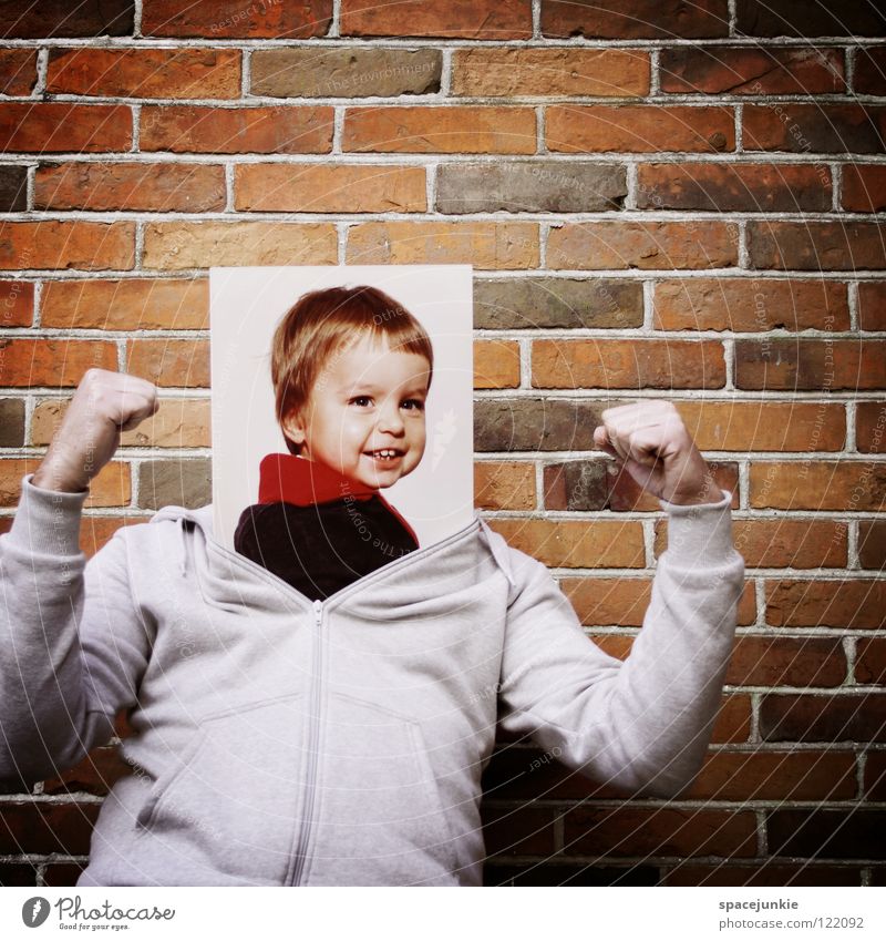 be a child Man Portrait photograph Wall (building) Romp Playing Fist Concentrate Child Childlike Toddler Slip Whimsical Funny Playground Cute Sweet Joy Laughter