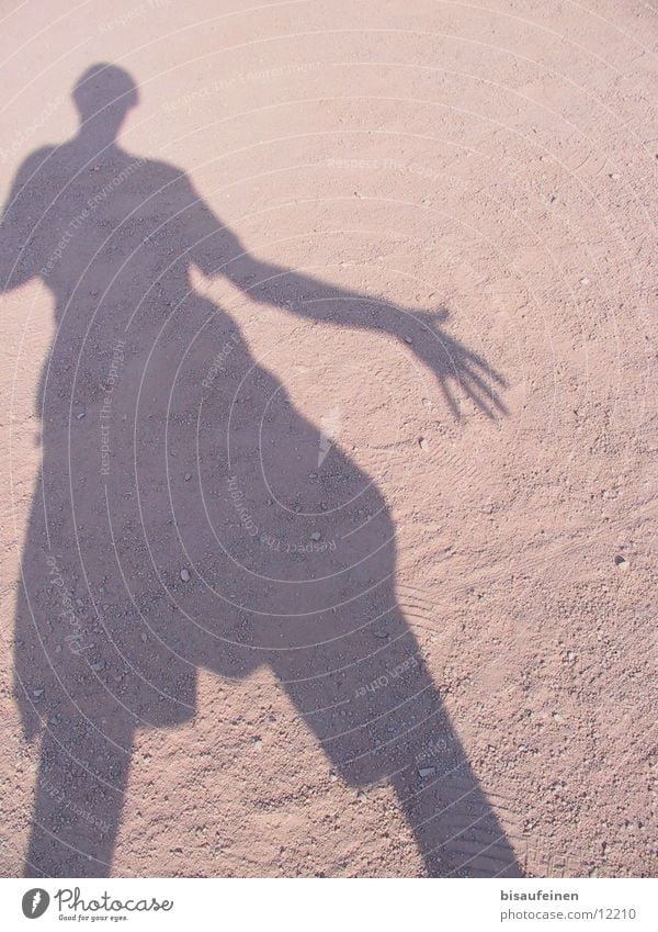 showdown Human being Sand Going Dust Afternoon siluette self-portrait Silhouette shadow Body Colour photo