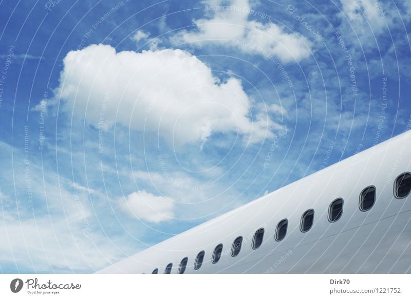 Lightness of being Vacation & Travel Tourism Far-off places Summer Summer vacation Aviation Technology Air Sky Clouds Beautiful weather Airplane Passenger plane