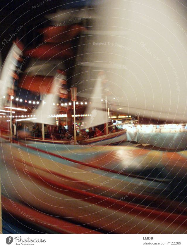 Slingshot Dream Carousel Fairs & Carnivals Dark Night Rotate Gyroscope Multicoloured Movement Unclear Inaccurate Blur Hazy ringelbahn Colour Centrifuge