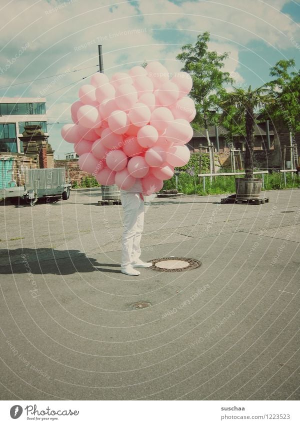 balloons with legs Balloon Legs Stand Street Whimsical Camouflage Hide Unidentified