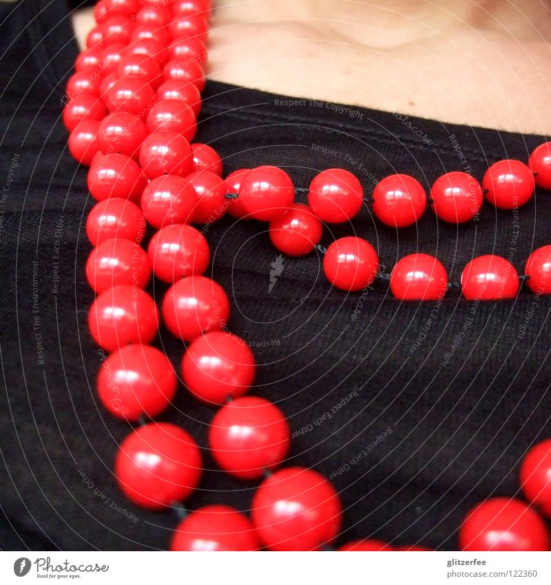 pirate carnival pearl necklace Red Glittering Pearl necklace Woman Hardcore Pirate Jewellery Top Accessory Kitsch Carnival Luxury Chain Neck décolleté Skin