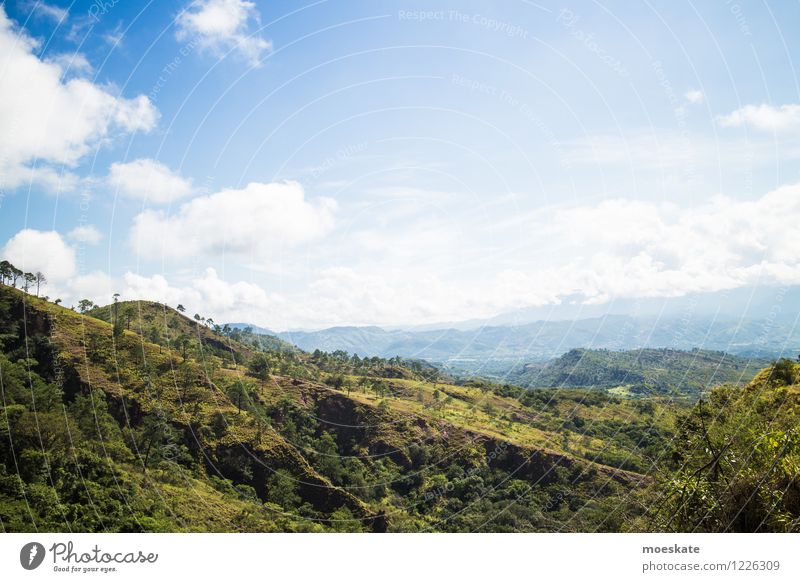 Honduras Landscape Sky Clouds Summer Beautiful weather Meadow Field Hill Blue Green Colour photo Exterior shot Deserted Copy Space top Day Deep depth of field