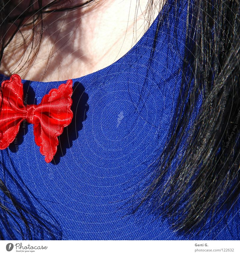skin White Snow White Red Bow Dress Low neckline Black Long-haired Woman Colour Beautiful Might Skin Blue Carnival costume Detail Hair and hairstyles Shadow