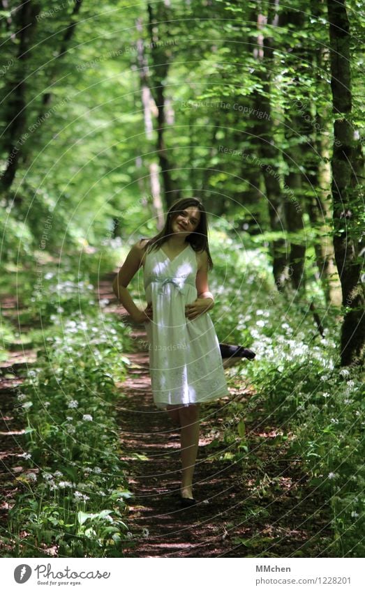 Sometimes I feel like... Style Feminine Girl Infancy Youth (Young adults) Life 1 Human being 8 - 13 years Child Nature Summer Park Forest Fashion Dress