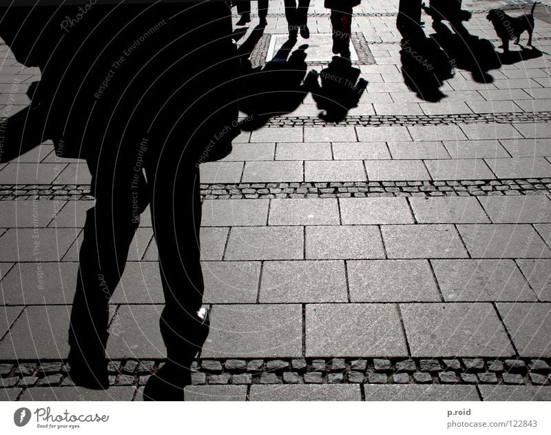 shadowy existence. Light Sundial Asphalt Footwear Hot Burn Cold Pattern Pedestrian Town Shadow Darken Pavement Munich Footpath Bright Shadowy existence Sunless