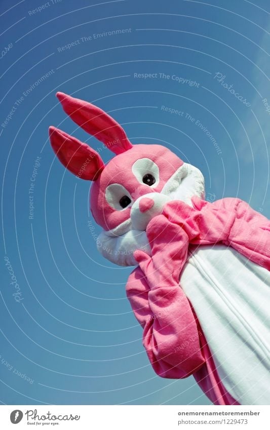 upsi! Art Work of art Esthetic Hare & Rabbit & Bunny Hare ears Hare hunting Buck teeth Rabbit's foot Costume Pink Joy Carnival costume Animal Ooops Gesture Fear