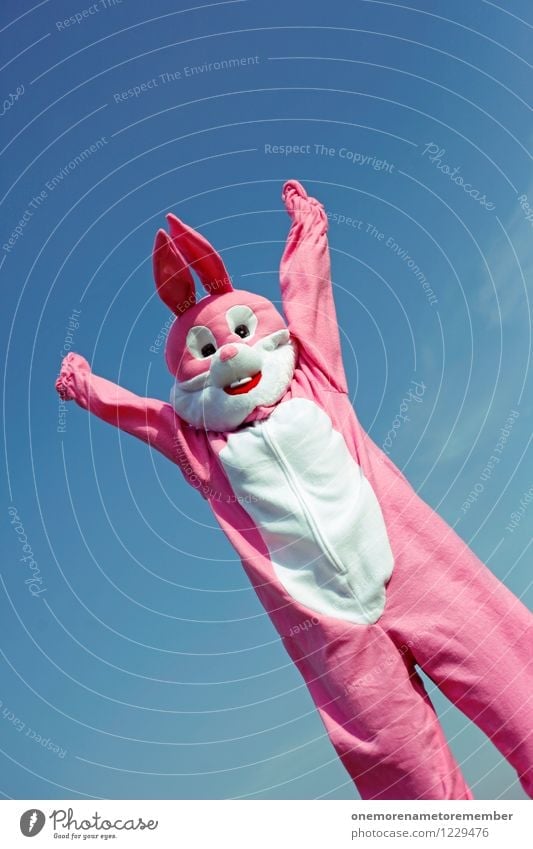 Yippie! Art Work of art Esthetic Joy Comical Funster The fun-loving society Hare & Rabbit & Bunny Hare ears Hare hunting Roasted hare Buck teeth Pink Joybringer