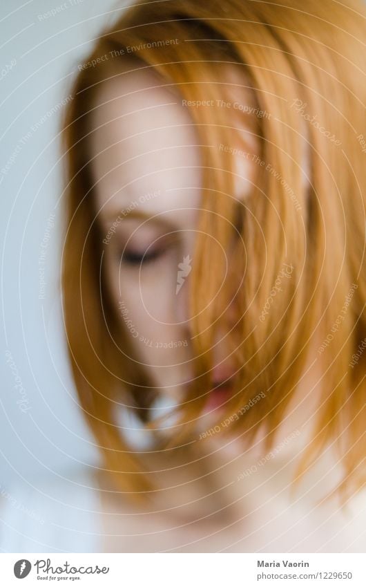Blurred Sharpness Human being Feminine Young woman Youth (Young adults) 1 18 - 30 years Adults Red-haired Long-haired Relaxation To enjoy Natural Soft Passion