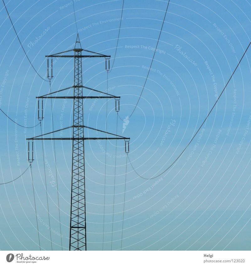 streamlined Electricity pylon Wire Large Might Geometry Steel Towering Dangerous Transmission lines Danger of Life Colossus Energy industry Across Aspire Long