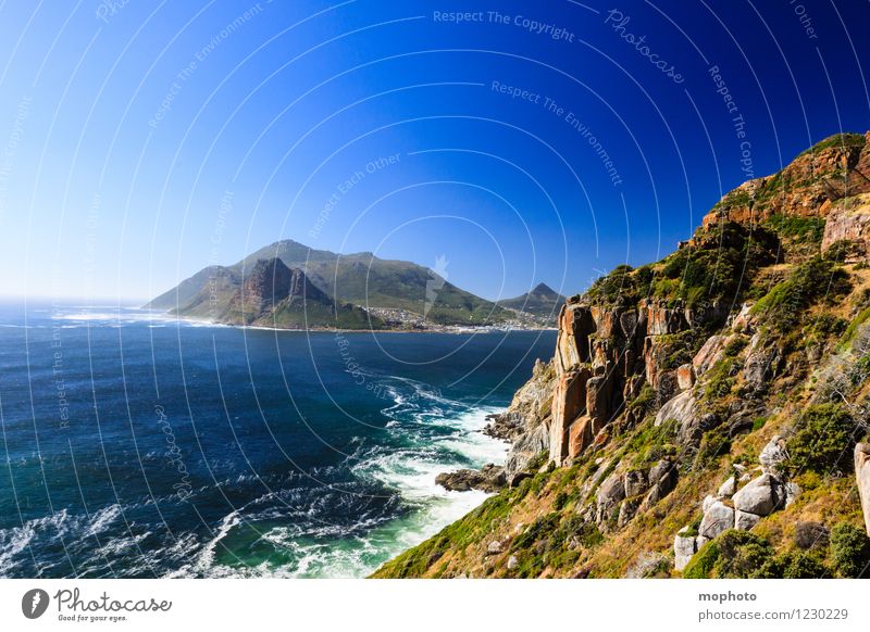 Hout Bay, Western Cape Vacation & Travel Tourism Far-off places Beach Ocean Waves Mountain Nature Landscape Elements Cloudless sky Beautiful weather Bushes Hill