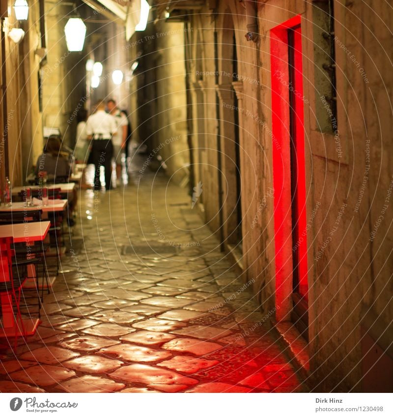 Red light in Dubrovnik Human being Woman Adults Man 4 18 - 30 years Youth (Young adults) Old town House (Residential Structure) Wall (barrier) Wall (building)