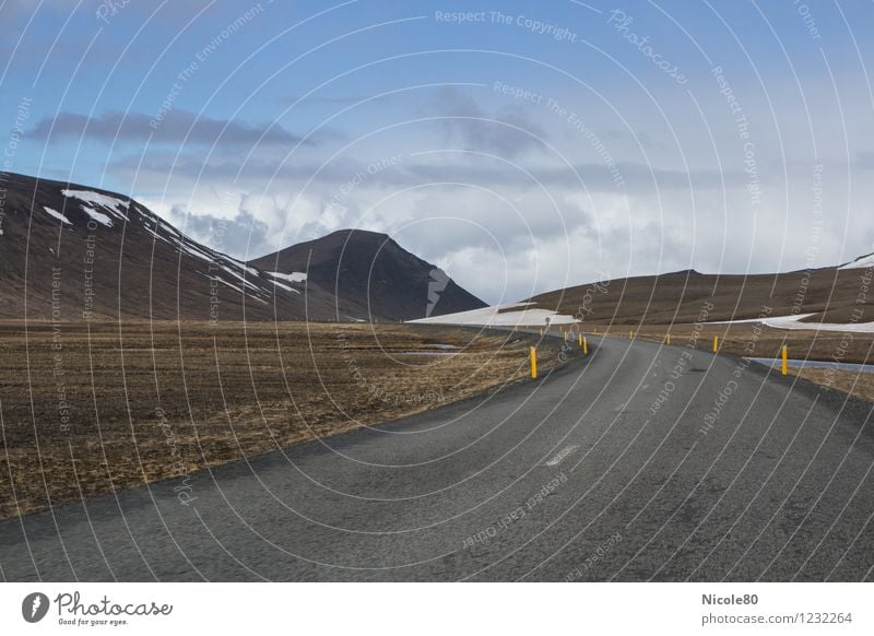 Iceland 15/3 - RingRoad Loneliness Beach Mountain Freedom Asphalt Nature Colour photo Exterior shot Deserted Day