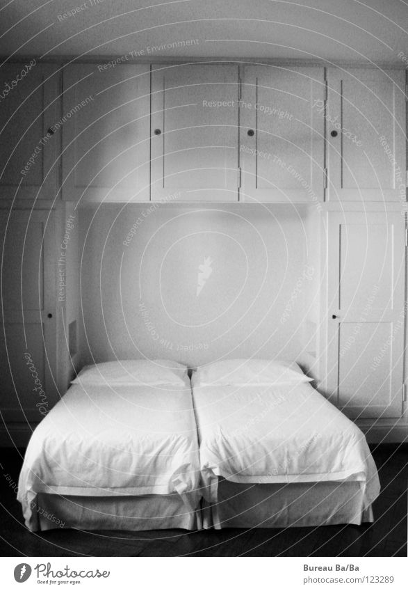 good night Sleep Bedroom Hotel room Cupboard Cushion Black & white photo :) Pillow