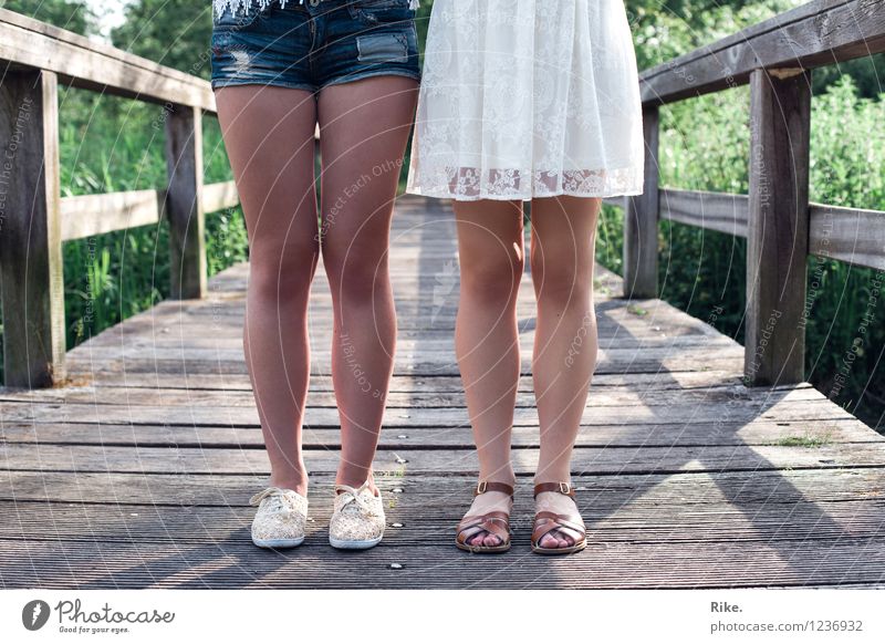 Sisters. Lifestyle Summer vacation Human being Feminine Young woman Youth (Young adults) Brothers and sisters Family & Relations Friendship Couple Legs 2