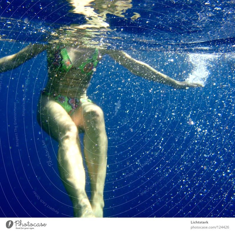 head above IV Ocean Sea water Waves Light Dive Bikini Vacation & Travel Sunbathing Leisure and hobbies Skin color Sheath Love life Africa Joy Aquatics Woman