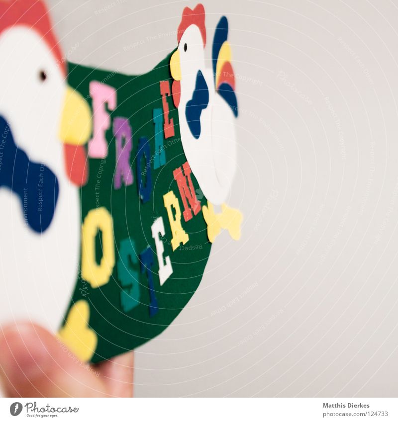 Happy Easter Desire Friendliness Congenial Sympathy Handicraft Barn fowl Multicoloured Fingers Thumb Letters (alphabet) Typography Tails Low-cut Information