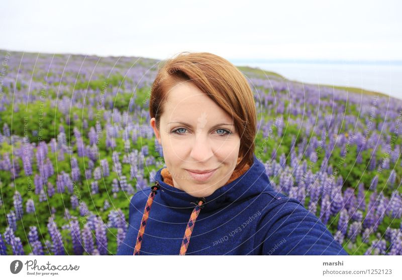 Me & the Lupines Leisure and hobbies Human being Feminine Young woman Youth (Young adults) Woman Adults Head 30 - 45 years Nature Landscape Plant Flower