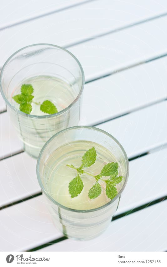 summer Beverage Water Mint Table Summer Striped