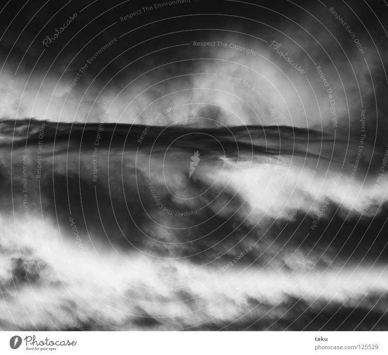 WAVE AT THE SKY New Zealand Sunset Clouds Waves Impressive Might Soft Earth Emotions Penguin Sky p.b. Black & white photo "cloud wave." beautiful atmosphere