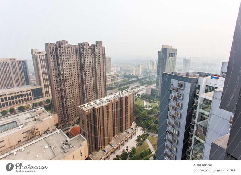 View in Jiangyin China Town Populated House (Residential Structure) High-rise Manmade structures Building Architecture Road traffic Climate SME