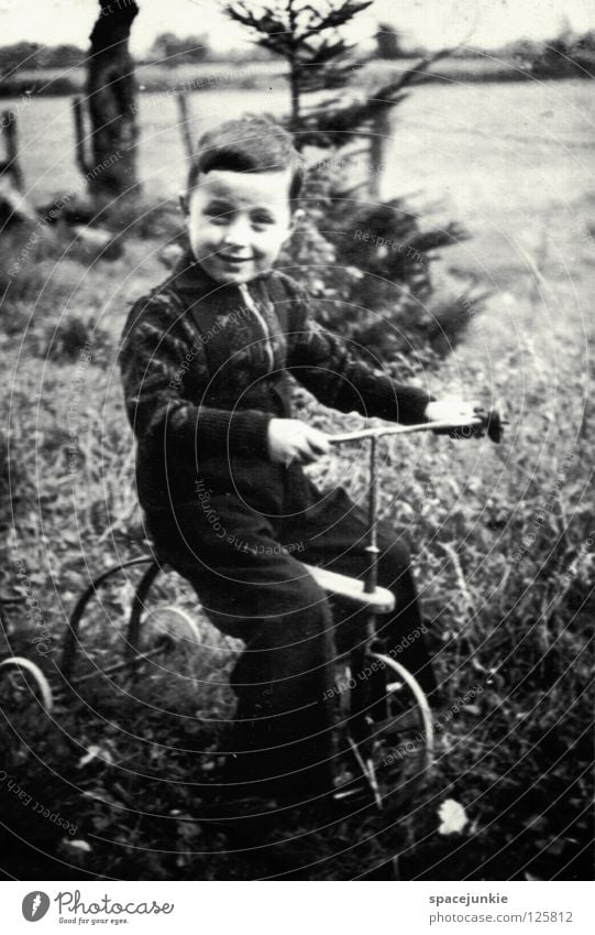 journey through time Child Childlike Former Past Time Memory Events Photography Ancient Legacy Meadow Exterior shot Joy Boy (child) Black & white photo kin Old