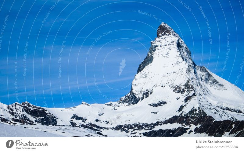 matte horn Vacation & Travel Tourism Snow Mountain Hiking Environment Nature Landscape Cloudless sky Spring Beautiful weather Ice Frost Alps Matterhorn Peak