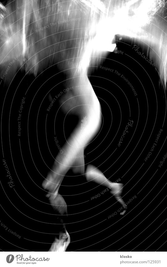 Abstr-Act Naked Woman Feminine Washed out Black White Blur Packing film Paper Dark Art Abstract Arts and crafts  Nude photography Movement Blaze Legs Thigh Feet