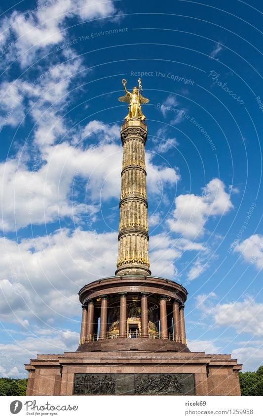 victory column Vacation & Travel Tourism Clouds Capital city Downtown Manmade structures Architecture Tourist Attraction Landmark Monument Blue Victory column
