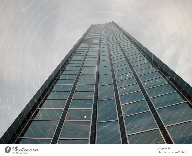 The highest house 2 High-rise Clouds Sky Window Facade Architecture Duesseldorf Tall building Glass Front side