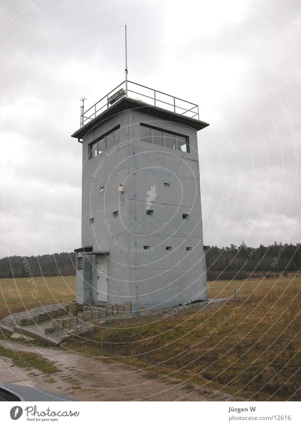 watchtower Watch tower Border Gray Germany Historic GDR grey