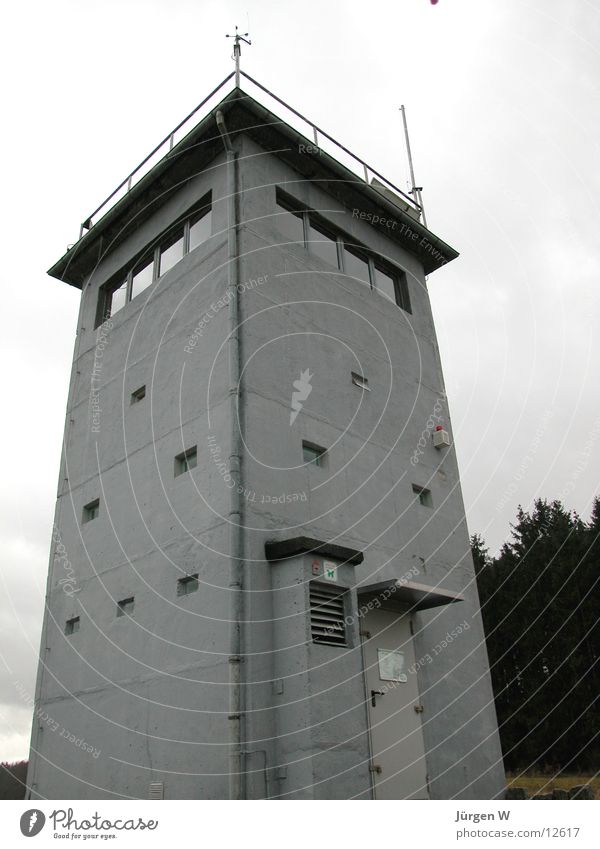 Watchtower 2 Watch tower Border Gray Germany Historic GDR watchtower grey