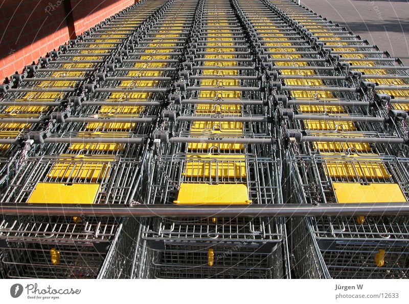 the yellow front Carpool Shopping Trolley Yellow Parking Services aldi Metal sb-laden Row Consumption trolley