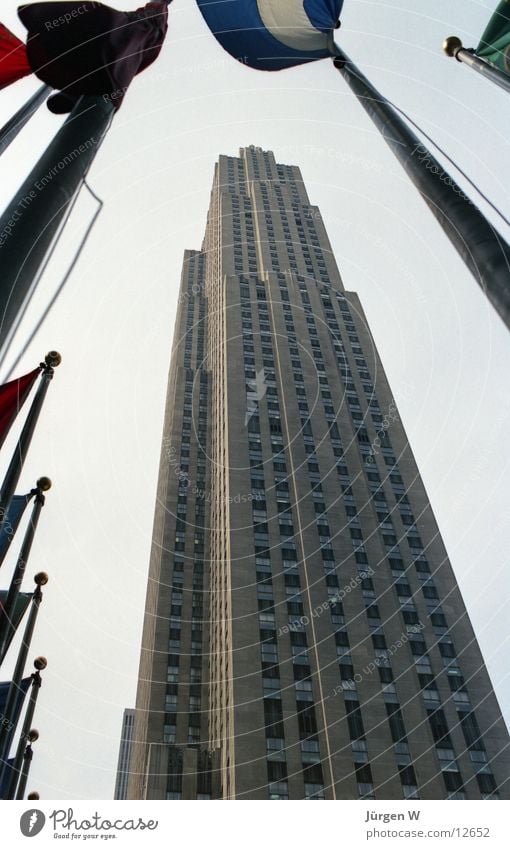 Rockefeller Center New York City Historic Building High-rise Flag North America USA architecture history skyscaper flags