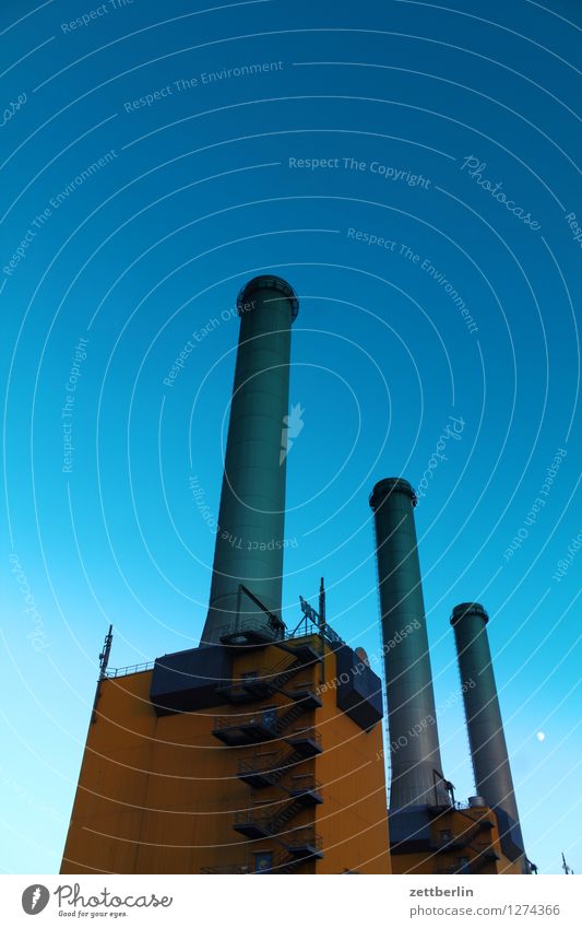 power plant Electricity generating station Thermal power station Energy Energy industry Burn Burnt Chimney Factory Industry Industrial Photography