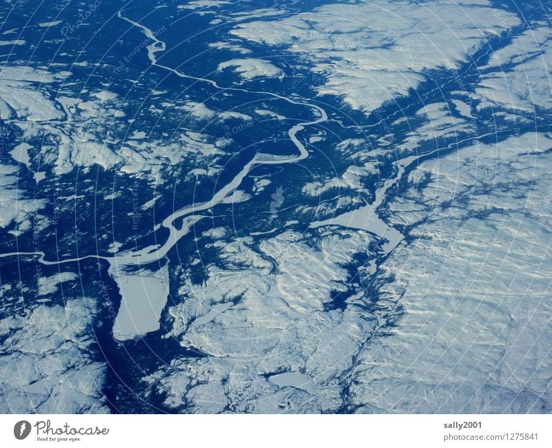 Cold ice-age... Environment Nature Winter Climate change Ice Frost Snow Hill Lake River View from the airplane Exceptional Far-off places Free Gigantic Infinity